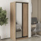 MebelStar Two-door wardrobe Uni BG DSP/Mirror Sonoma Oak, 90x45x210 cm (MBS-11394)