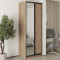 MebelStar Two-door wardrobe Standard BG DSP/Mirror Sonoma Oak, 90x60x240 cm (MBS-10254)