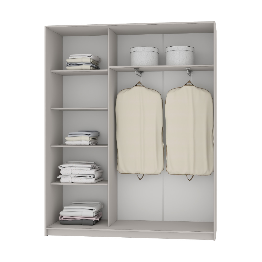 MebelStar Two-door wardrobe Standard BG DSP/Mirror Tahoe Oak, 170x45x210 cm (MBS-11054)