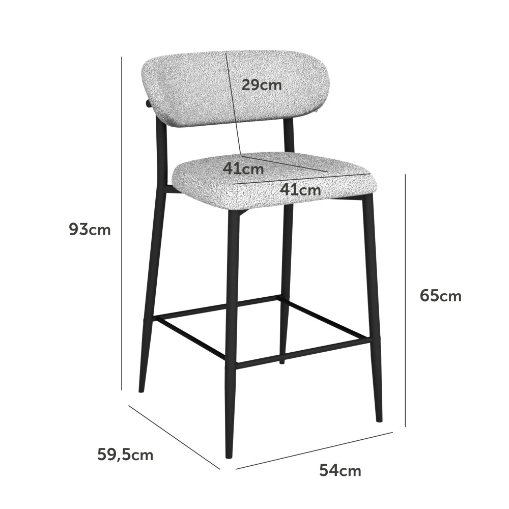Стул барный Vetro B-160 Светло-серый/Черный (VTR-1015)