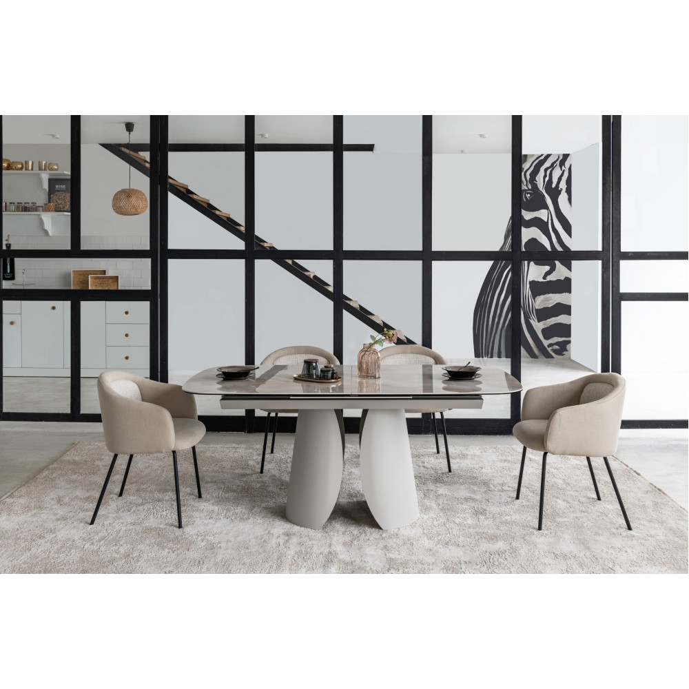 Стул кухонный Vetro M-242 Кокосовое молоко/Черный (VTR-1068)