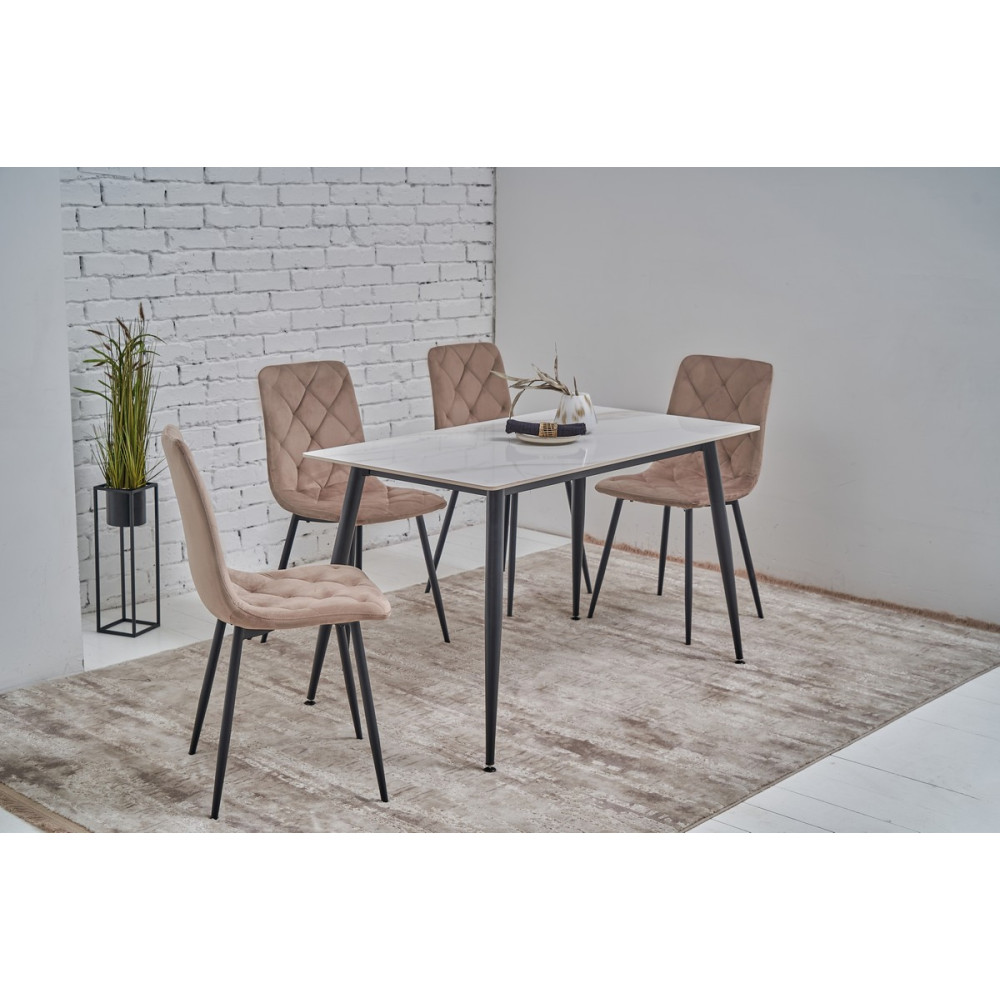 Стул кухонный Vetro N-41 Капучино/Черный (VTR-1108)