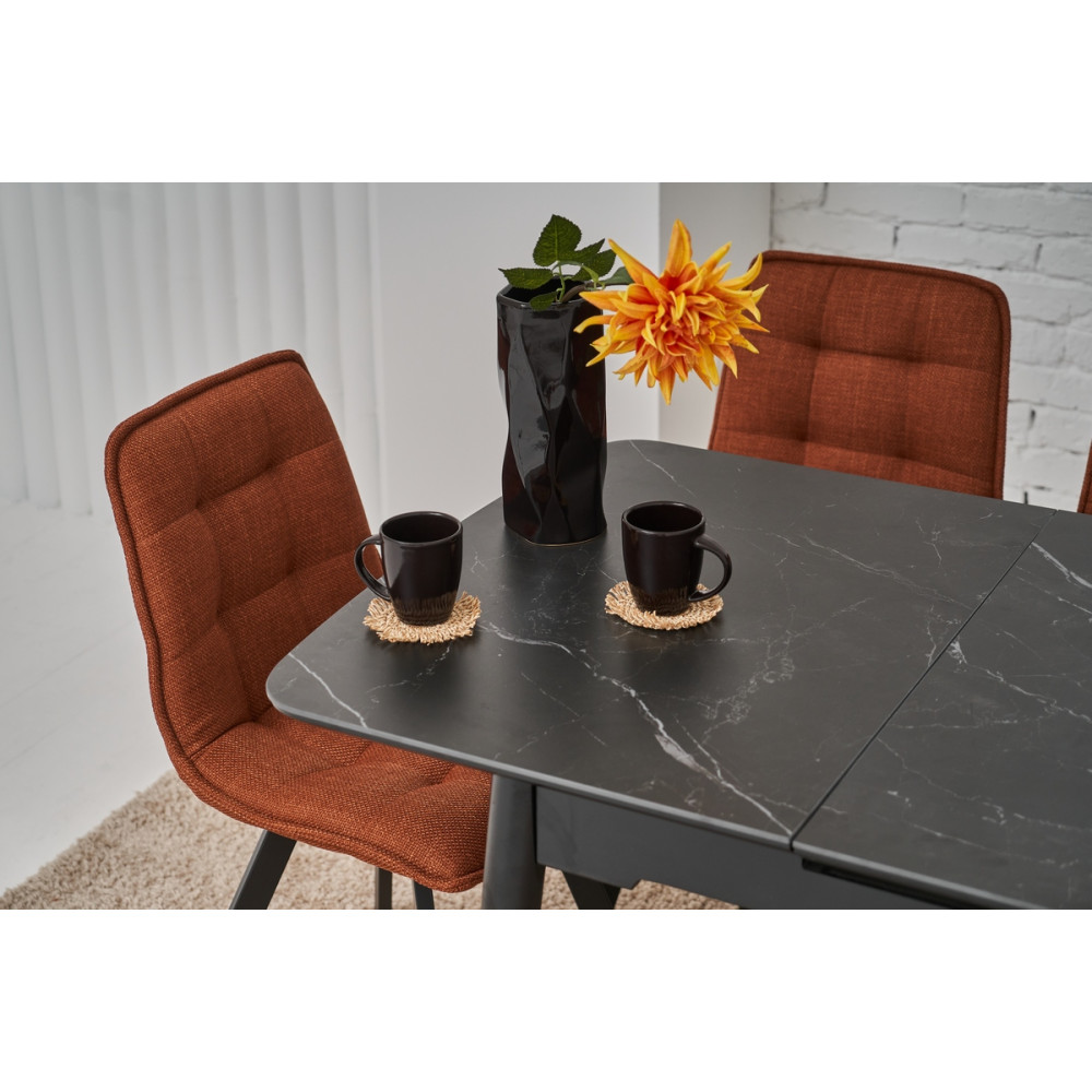 Обеденный керамический стол Vetro TM-76 Черный оникс/черный (VTR-1193)