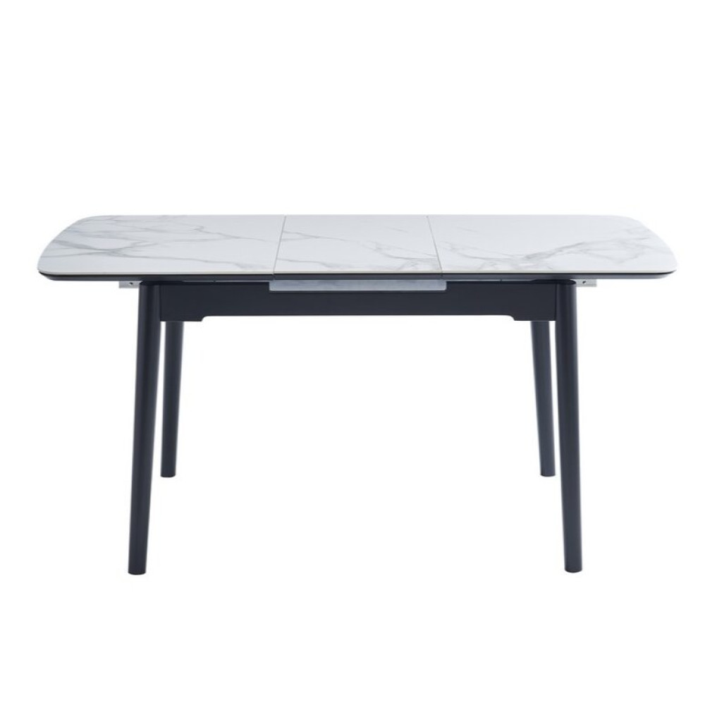 Обеденный керамический стол Vetro TM-87 Белый мрамор/Черный (VTR-1213)