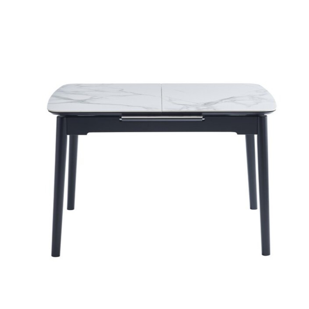 Обеденный керамический стол Vetro TM-87 Белый мрамор/Черный (VTR-1213)