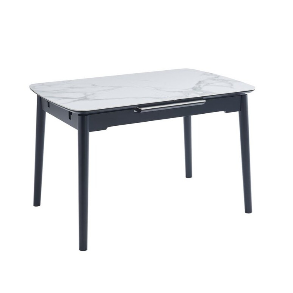 Обеденный керамический стол Vetro TM-87 Белый мрамор/Черный (VTR-1213)