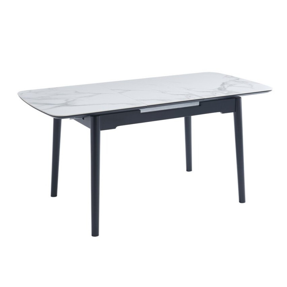 Обеденный керамический стол Vetro TM-87 Белый мрамор/Черный (VTR-1213)