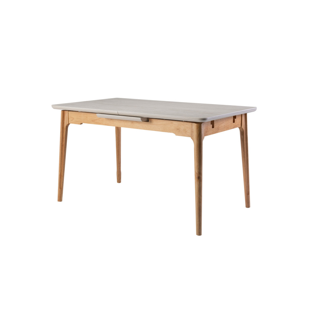 Обеденный керамический стол Vetro TM-89 Травертин/Дуб (VTR-1223)