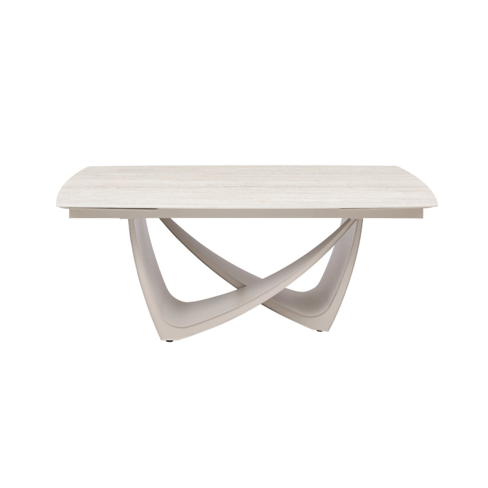 Обеденный керамический стол Vetro Беатриче TML-994 Грей травертин/Бежевый (VTR-1233)