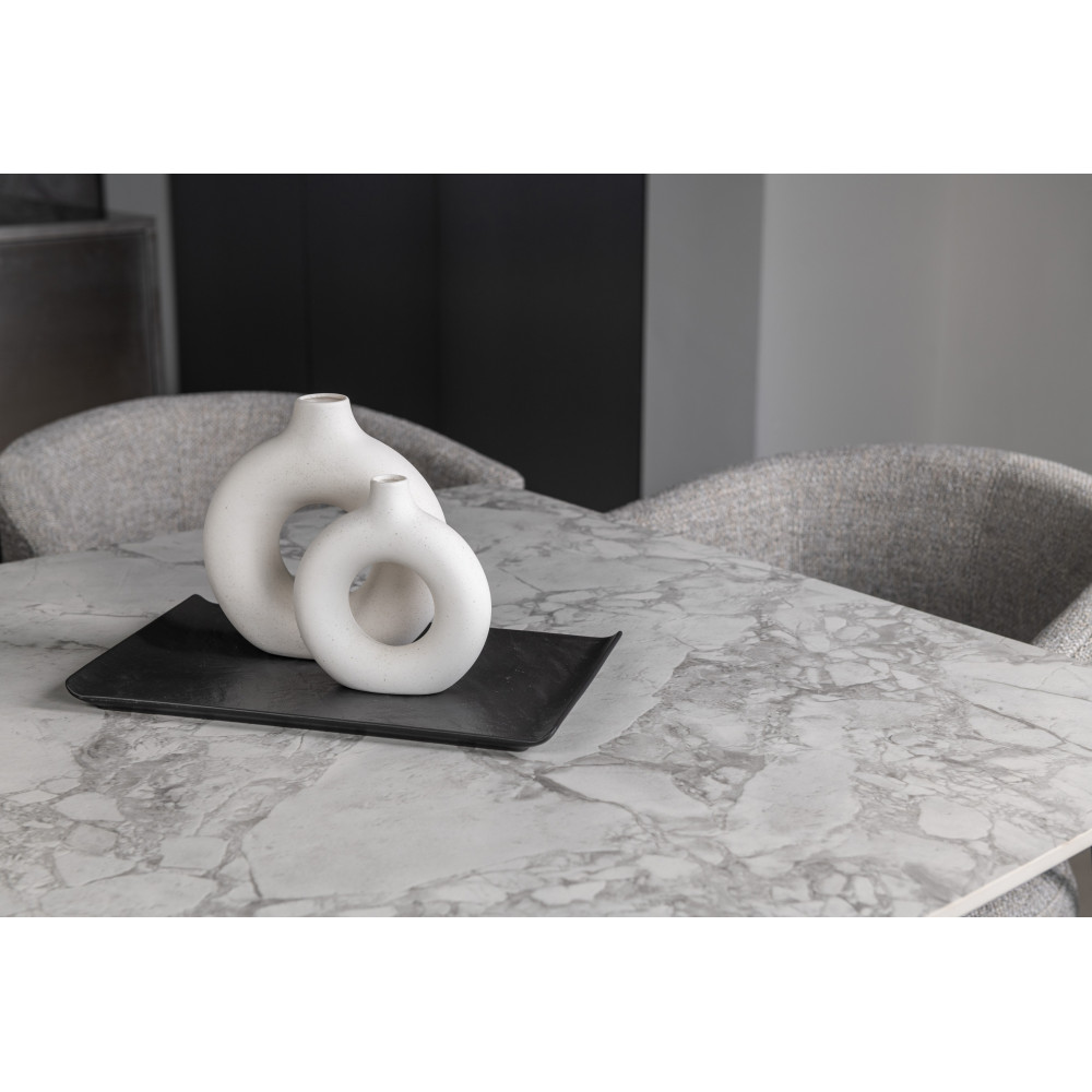 Обеденный керамический стол Vetro Феличе TML-1000-1 Клауди грей/Черный (VTR-1273)