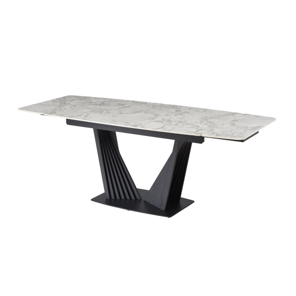 Обеденный керамический стол Vetro Феличе TML-1000-1 Клауди грей/Черный (VTR-1273)