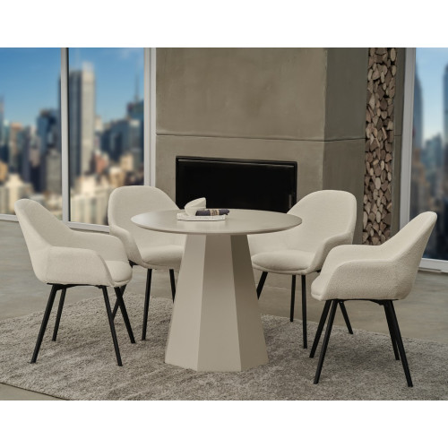 Стол круглый обеденный Vetro TM-200-1 МДФ Теплый песок (VTR-1283)