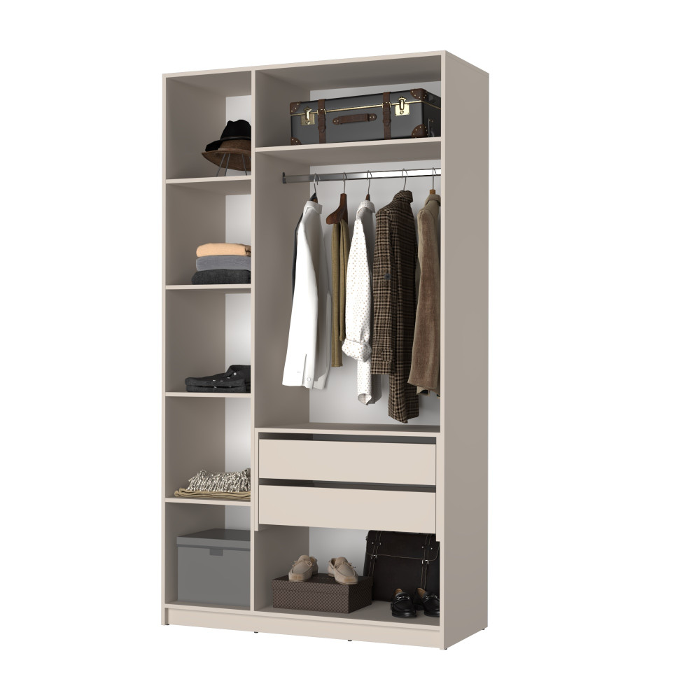 Шкаф 3-дверный с антресолью MebelStar Оскар Gloss BL-B, блок ящиков 120x52x260 см Дуб ристрето/Латте (MBS-5440)