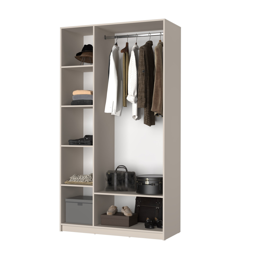 Шкаф 3-дверный MebelStar Оскар ДСП BL-B, стандарт 120x52x220 см Антрацит (MBS-4530)