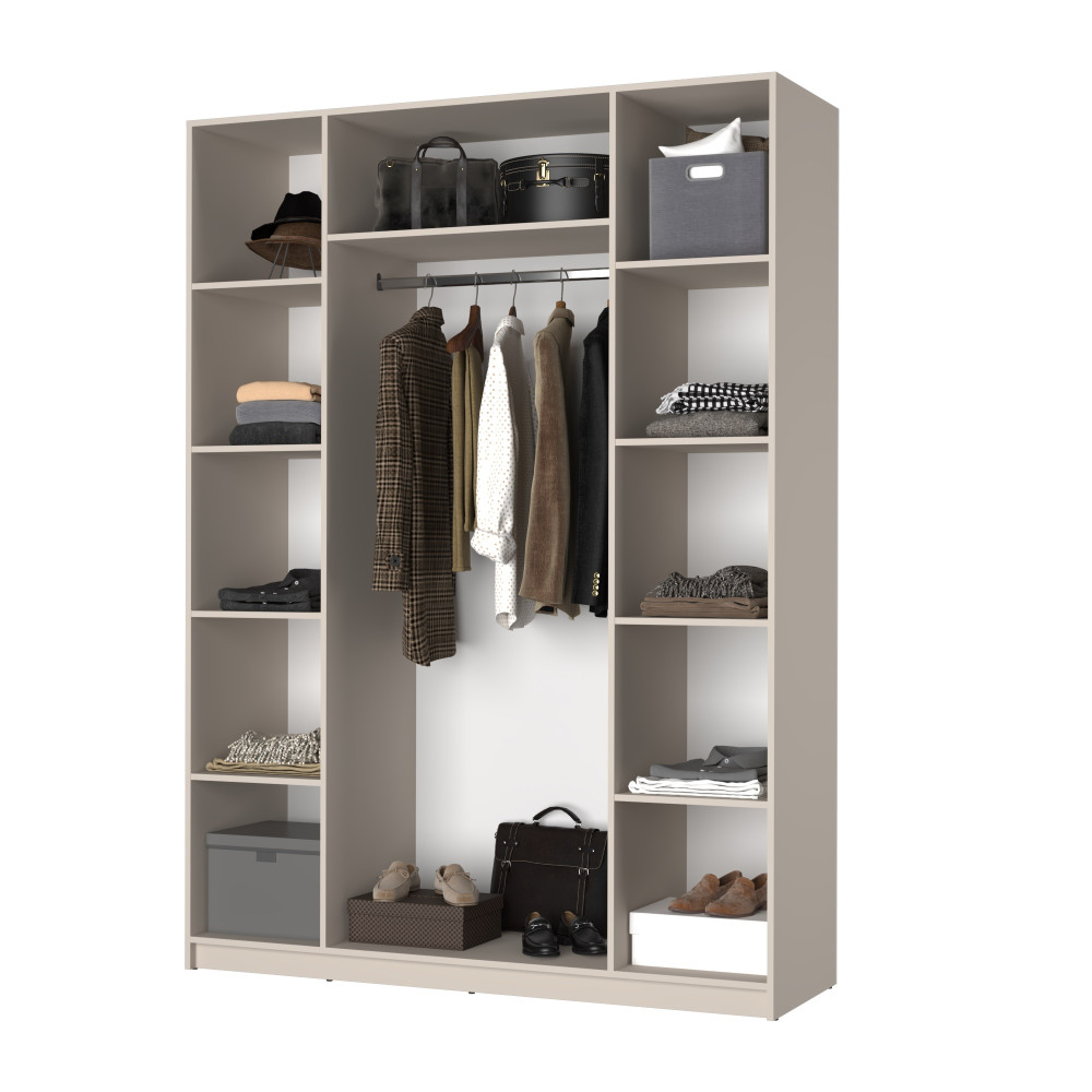 Шкаф 4-дверный MebelStar Оскар Gloss BL-B, стандарт 160x52x220 см Антрацит/Антрацит (MBS-5264)