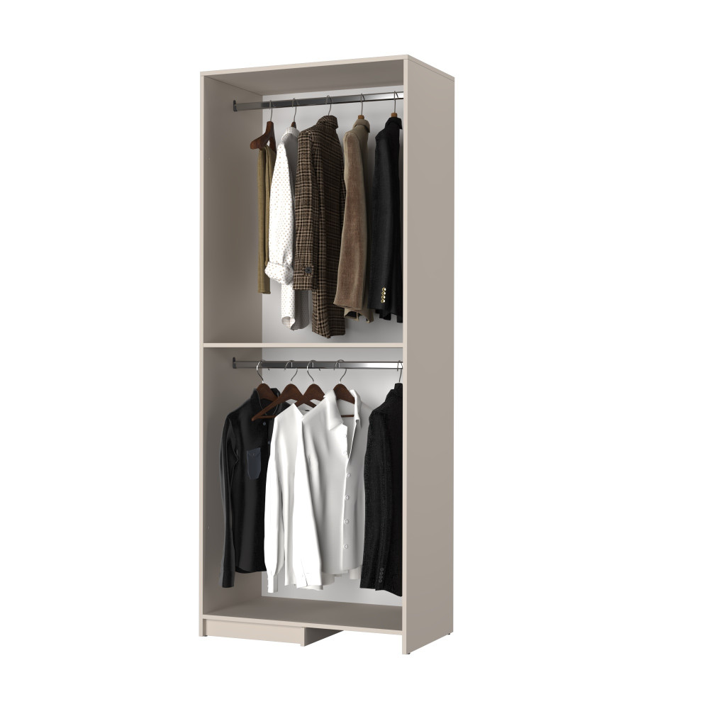 MebelStar Corner wardrobe Oscar chipboard BL-B, additional rod Alaska white, 87x52x220 cm (MBS-6936)
