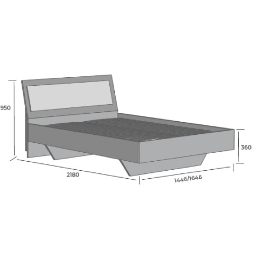 MebelStar Bed Bianca 140x200 cm with Keiko Noa mattress (MBS-3431)