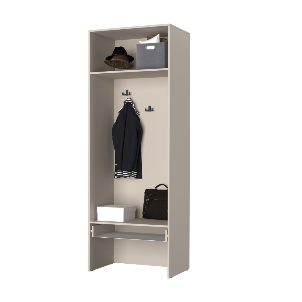 MebelStar Open cabinet with hooks Oscar chipboard Alaska white, 80x52x220 cm (MBS-6806)