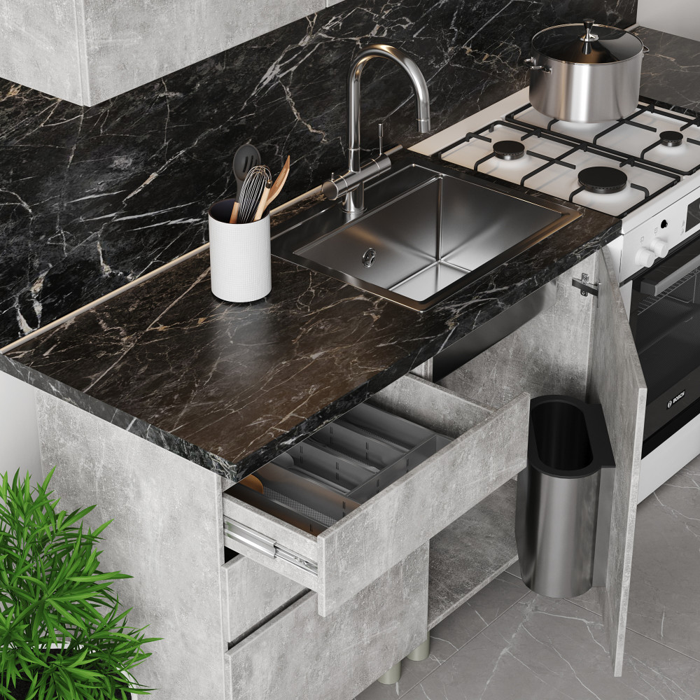 Кухня модульная MebelStar Эко 1,6 м Бетон (MBS-4209)