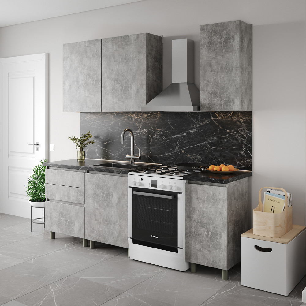 Кухня модульная MebelStar Эко 1,6 м Бетон (MBS-4209)