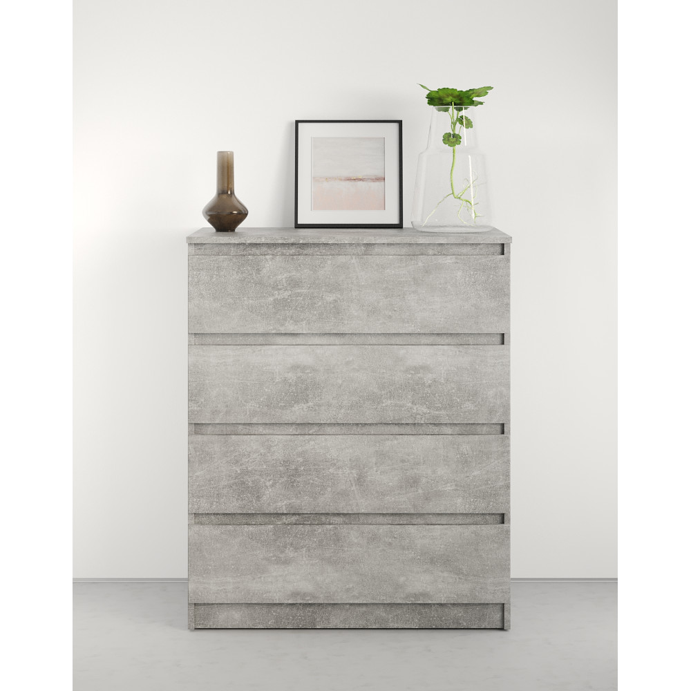 Комод в спальню MebelStar Нео 4Ш 80x43x98 см Бетон (MBS-1072)