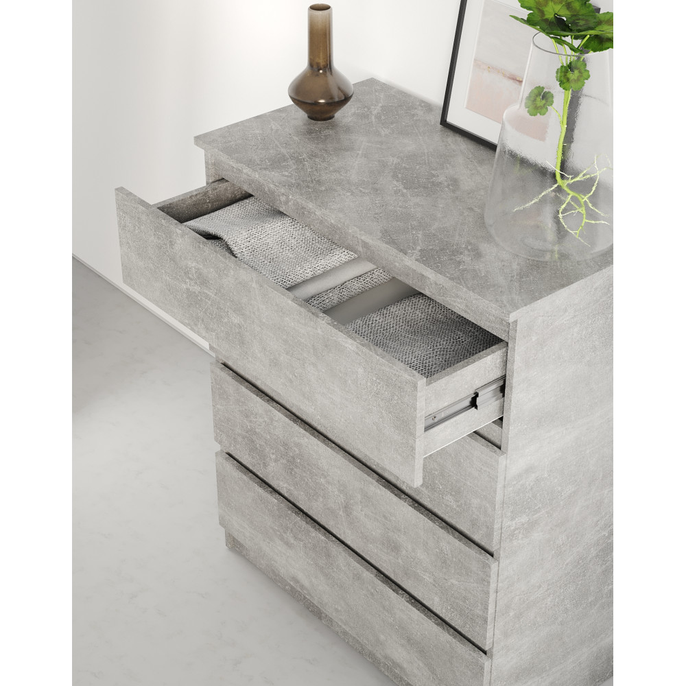 Комод в спальню MebelStar Нео 4Ш 80x43x98 см Бетон (MBS-1072)