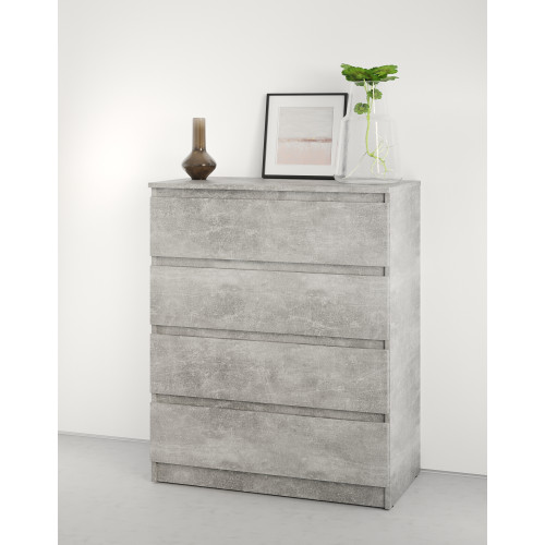 Комод в спальню MebelStar Нео 4Ш 80x43x98 см Бетон (MBS-1072)