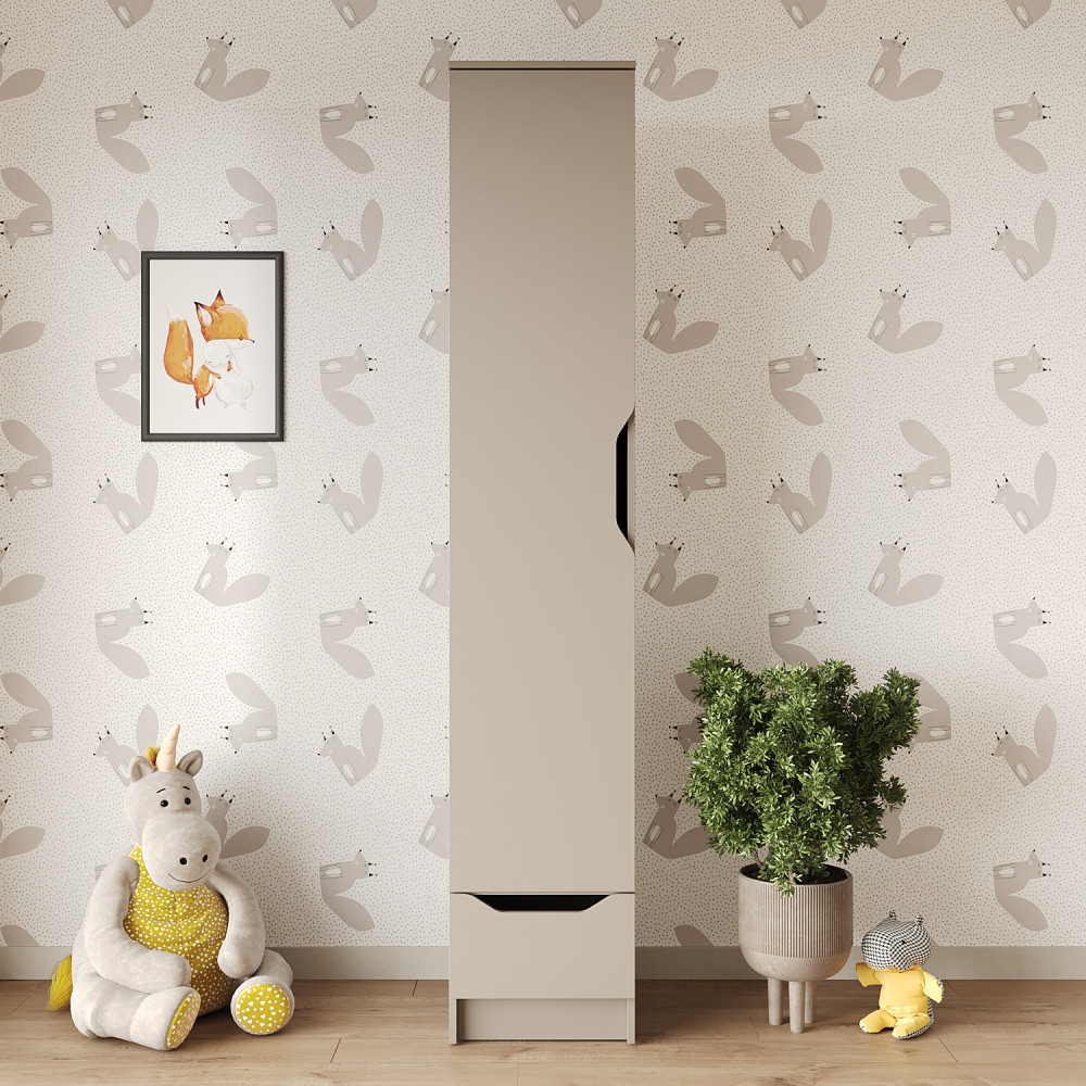 Пенал закрытый 1Д1Ш Лилу 40x40x210 см Кашемир (MBS-1312)