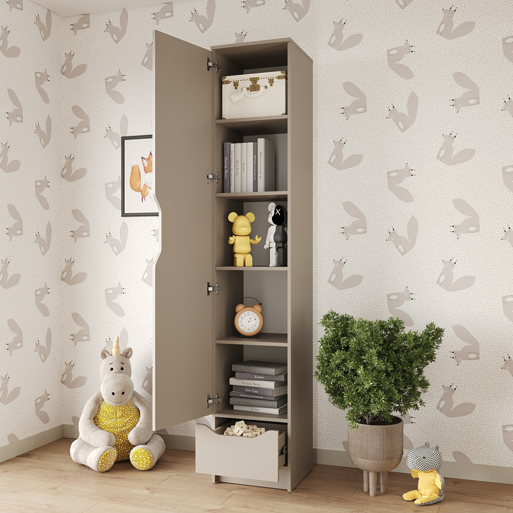 Пенал закрытый 1Д1Ш Лилу 40x40x210 см Кашемир (MBS-1312)