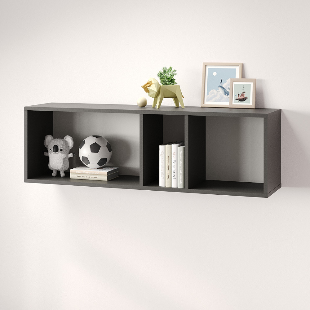 Полиця настінна MebelStar Лілу 110x27x34 см Антрацит (MBS-1362)