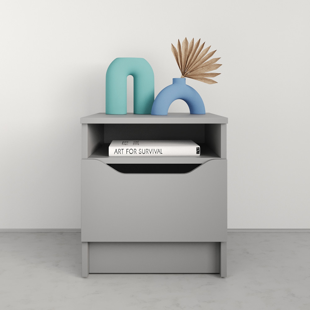 Прикроватная тумба MebelStar Лилу 40x40x44,5 см Серая мышка (MBS-1382)