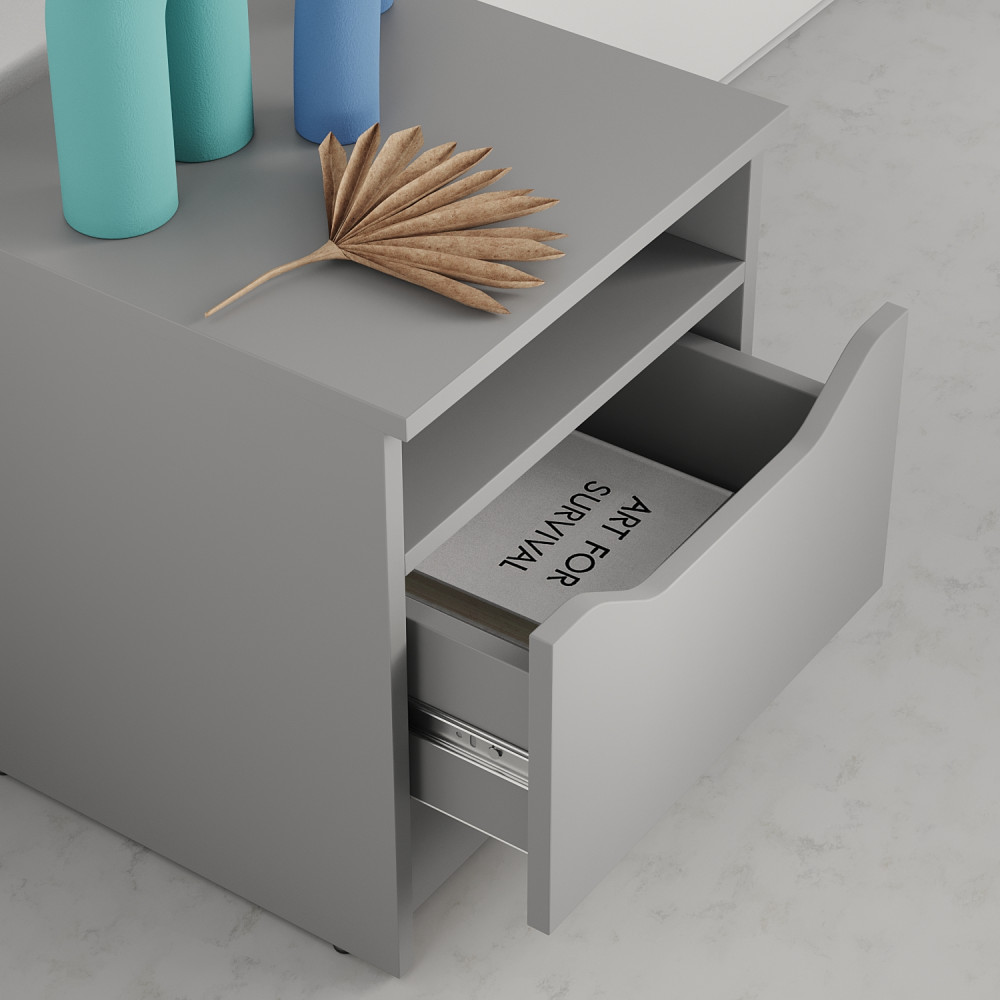 Прикроватная тумба MebelStar Лилу 40x40x44,5 см Серая мышка (MBS-1382)