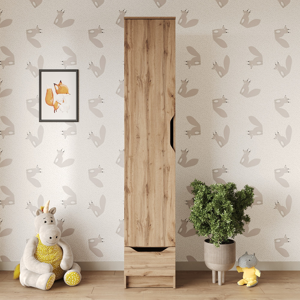 Пенал закрытый 1Д1Ш Лилу 40x40x210 см Дуб тахо (MBS-1392)