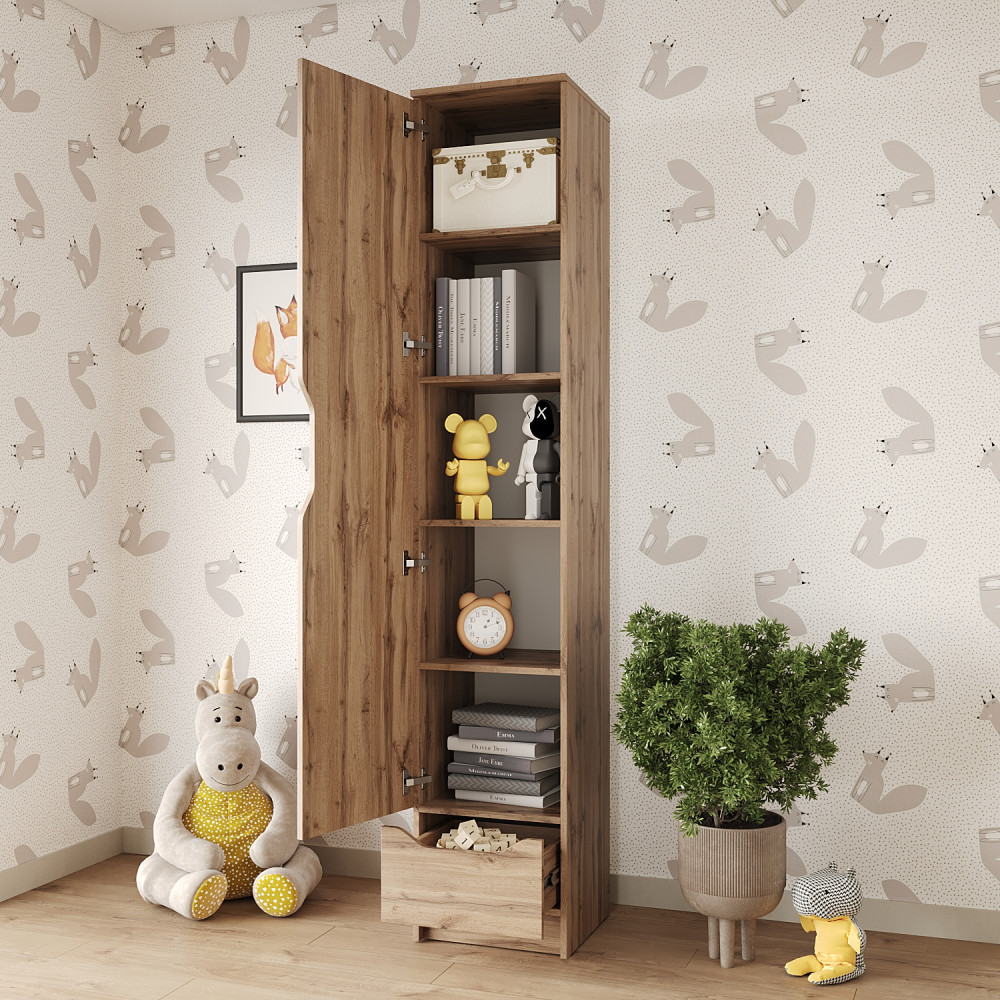 Пенал закрытый 1Д1Ш Лилу 40x40x210 см Дуб тахо (MBS-1392)