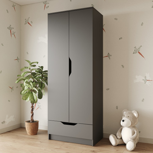 Шкаф распашной MebelStar 2Д1Ш Лилу 80x50x210 см Антрацит (MBS-1402)