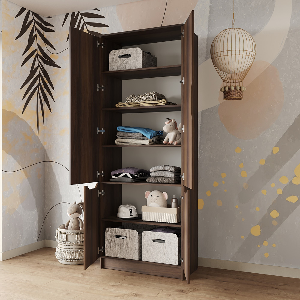 Шкаф распашной MebelStar 4Д Лилу 80x40x210 см Дуб янтарный (MBS-1412)