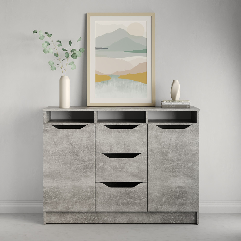 Комод в гостиную MebelStar 1200 Лилу 121x40x89 см Бетон (MBS-1332)