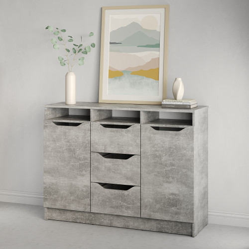 Комод в гостиную MebelStar 1200 Лилу 121x40x89 см Бетон (MBS-1332)