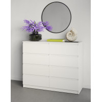 Комод в спальню MebelStar Нео 8Ш 120x43x98 см Аляска белый (MBS-1092)