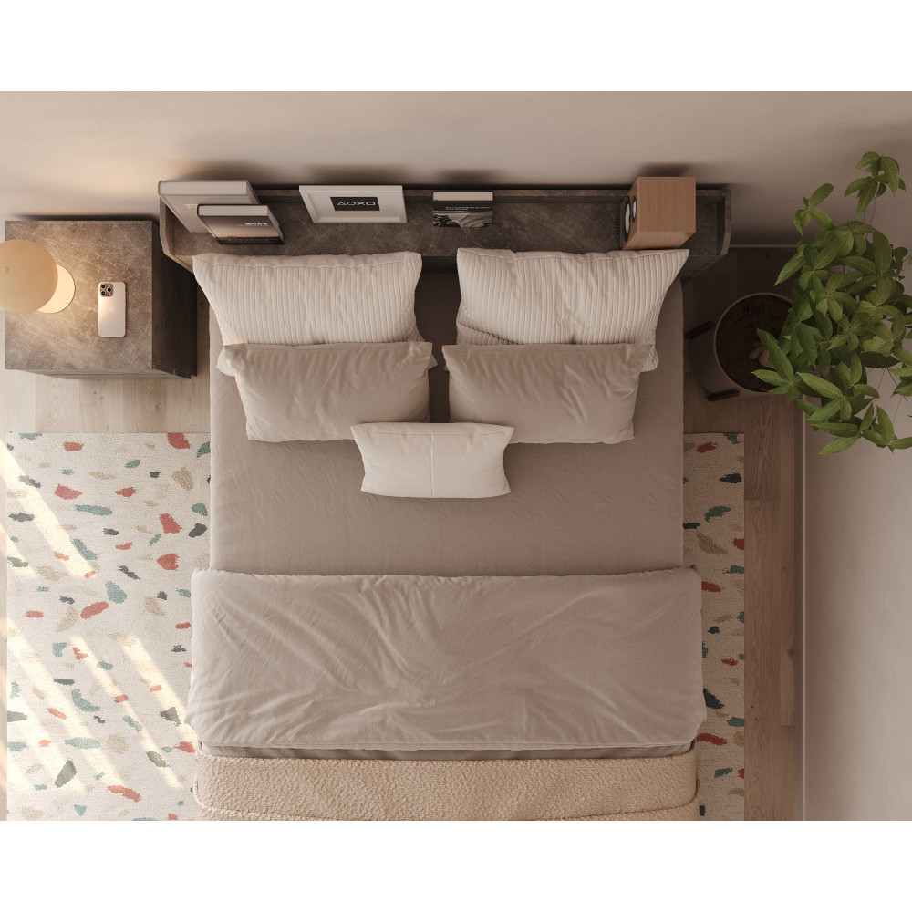 Ліжко двоспальне MebelStar Нео 140x200 см Бетон (MBS-1122)