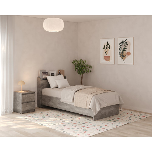 Кровать односпальная MebelStar Нео 90x200 см Бетон (MBS-1142)