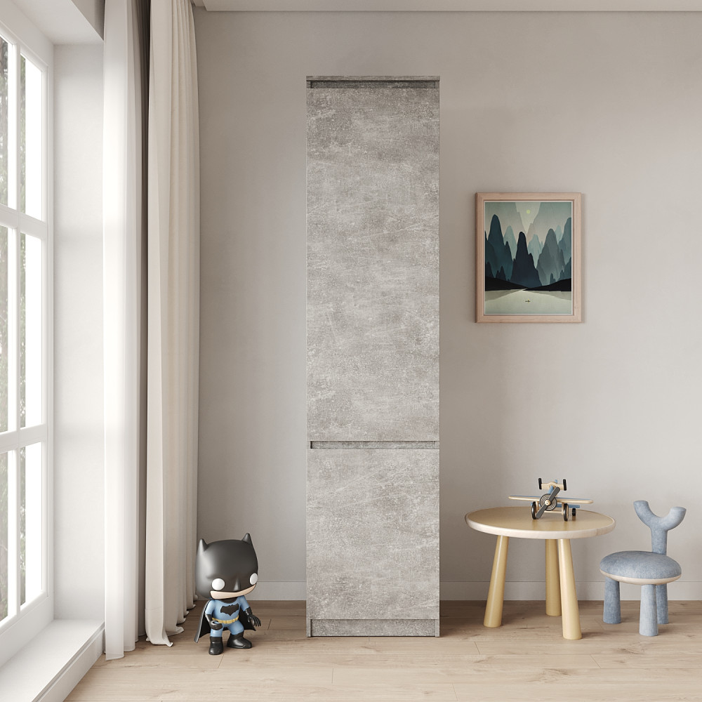 Пенал закрытый с полками MebelStar Нео 2Д 50x50x210 см Бетон (MBS-1172)