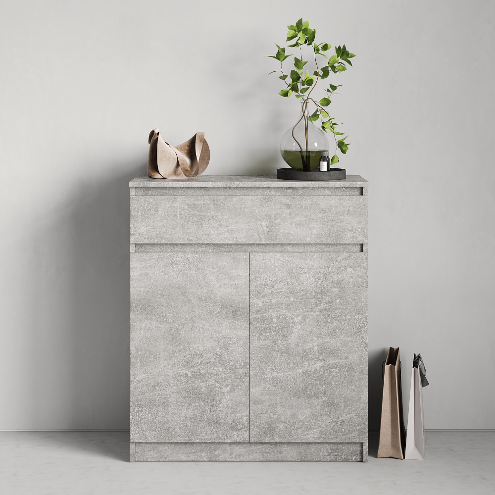 MebelStar Shoe cabinet Neo Concrete, 80x35x95 cm (MBS-1242)