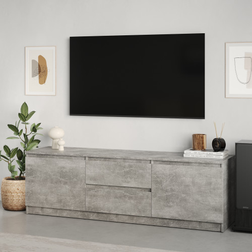 Тумба под телевизор MebelStar Нео 2Ш2Д 150x43x53 см Бетон (MBS-1252)