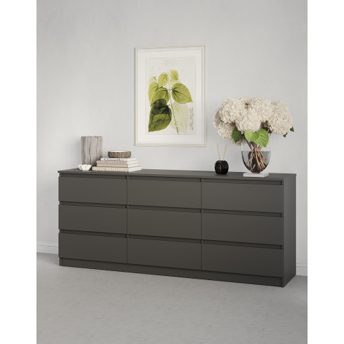 Комод в гостиную MebelStar Нео 9Ш 180x43x75,5 см Антрацит (MBS-1322)