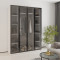 MebelStar 4-door wardrobe Oscar Showcase BL-B, standard Alaska white, 160x52x220 cm (MBS-6716)