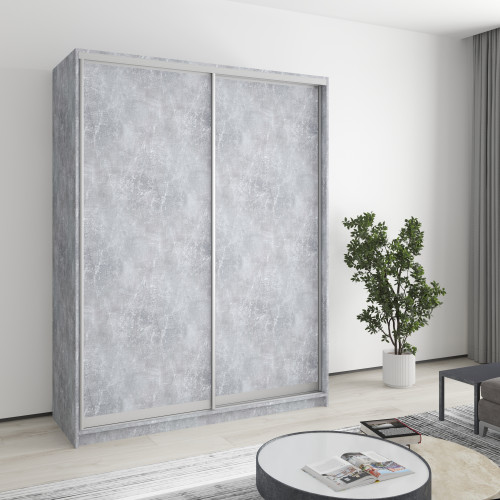 Шкаф-купе двухдверный MebelStar Комбо AL 2ДСП 160x45x210 см Бетон (MBS-2691)