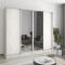 MebelStar Four-door wardrobe Standard AL 2DSP/2 Mirrors Alaska gray, 240x60x210 cm (MBS-12245)