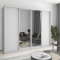 MebelStar Four-door wardrobe Standard AL 2DSP/2 Mirrors Gray mouse, 260x60x210 cm (MBS-12295)