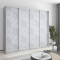 MebelStar Four-door wardrobe Combo AL 4DSP Concrete, 240x60x210 cm (MBS-12405)